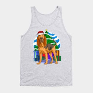 Bloodhound Dog Cute Santa Christmas Gift Tank Top